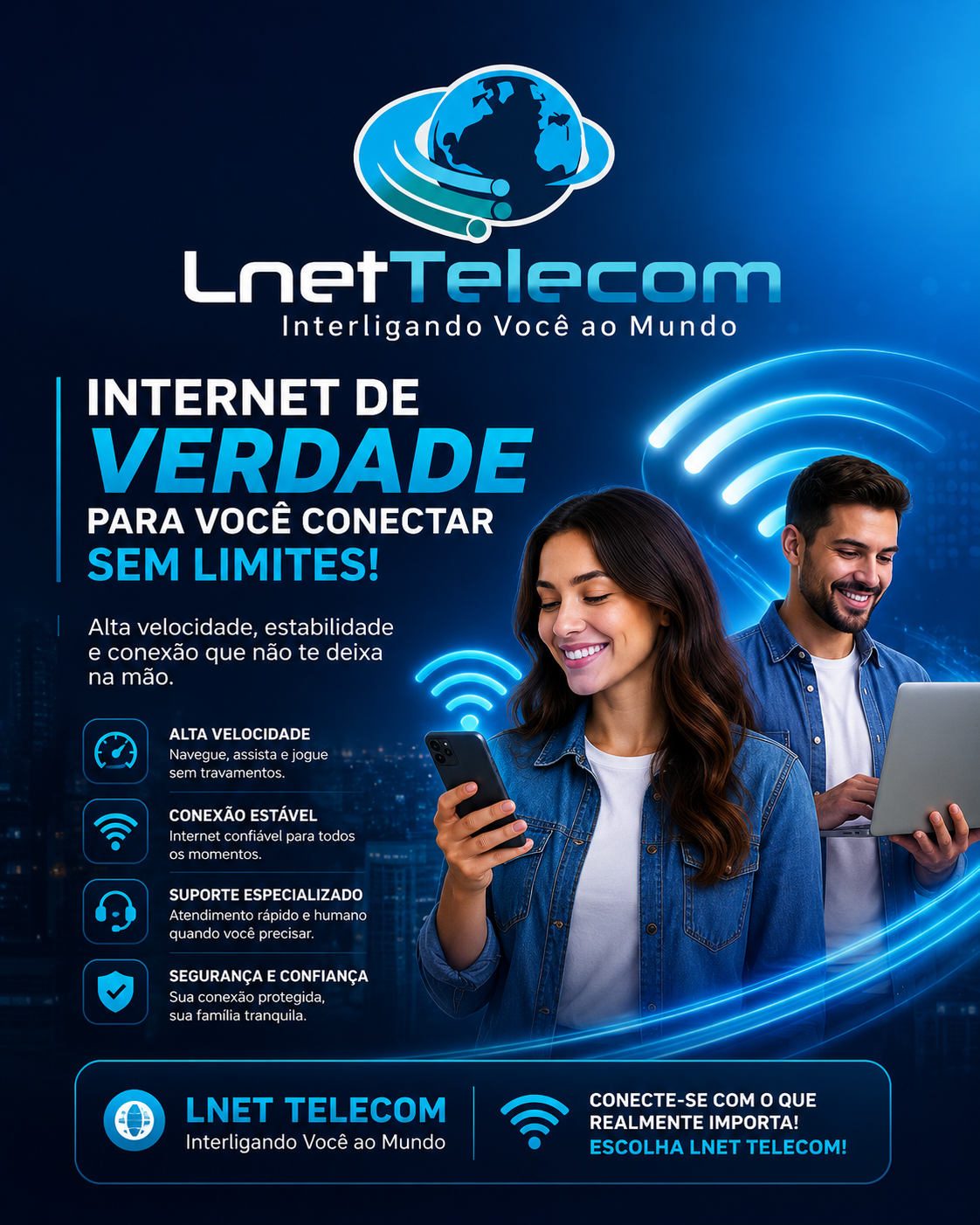 LNET Telecom — conexão ultra-rápida e estável